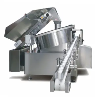 Complete centrifugal feed system with bowl, bulk hopper and outfeed conveyor